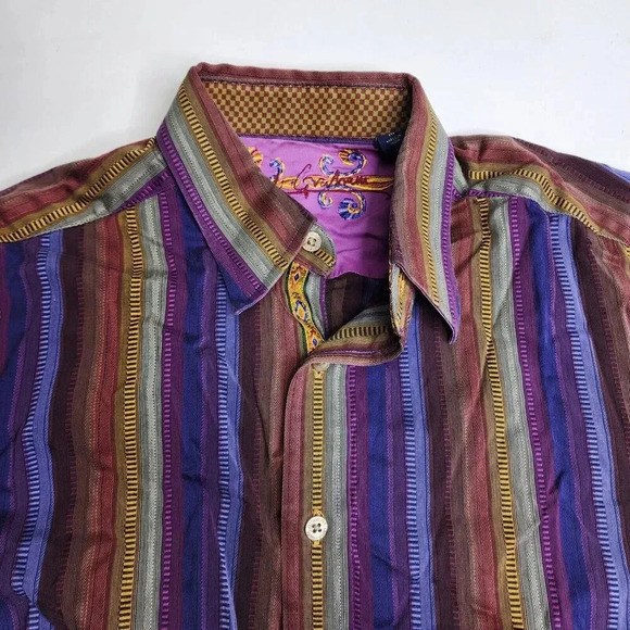Robert Graham Multicolor Flip Cuff Collar Button Shirt Men's Size Small - Picture 3 of 10